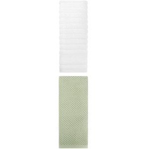 REGALWOVEN Solid Cotton Decorative Hand Towels for Bathroom Hotel and Spa 14" x 30"/13" x 30" 2 Pcs - 1 of 4