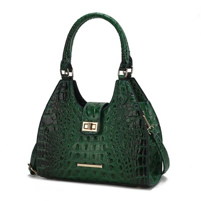 MKF Collection Ava Women's Tote Faux Crocodile Embossed Vegan Leather Handbag by Mia K- Green