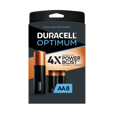 Duracell Optimum AA Batteries - 8pk Alkaline Battery with Resealable Tray