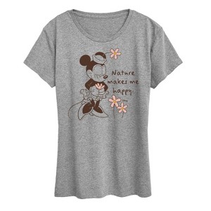Women's - Disney - Minnie Mouse Nature Makes Me Happy Short Sleeve Graphic T-Shirt - 1 of 4