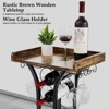 Itopfox Freestanding Wine Rack with Wood Tabletop & Glass Holder, Mini Bar Table for 14 Bottles, Space-Saving Floor Stand for Kitchen, Living Room - 4 of 4