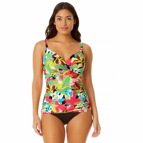 Anne Cole - Women's Twist Front Underwire Tankini Swim Top - 40d/38dd Multi  : Target
