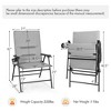Costway Patio Padded Folding Portable Chair Camping  Dining Outdoor Beach Chair Grey\Brown - 4 of 4