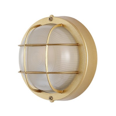Elson Gold Industrial Outdoor Wall Sconce Set of 2