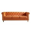 85''Modern Long Sofa,Velvet Couch,Upholstered Sofa With Arms And Golden Metal Legs,Luxury Comfy 3-Seater Couch,Living Room Sofa-Cuddlewood - 3 of 4