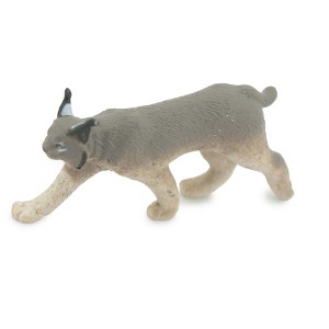 Collectible Wildlife Gifts | Lynx, Hand Painted, Gray, Educational, Rubber Cat, Realistic Figure,  Model,   Gift,      2 3/4"    SF20 B31 - 1 of 4