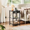 Side Table with Charging Station and USB Ports, Small End Tables for Small Spaces, 3-Tier Nightstand with Adjustable Shelf - 4 of 4