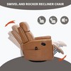 PAGED Modern Swivel Recliner Chair, Heating Massage Chair with Side Pocket, Leather Accent Chair for Bedroom, Living Room Furniture - 2 of 4