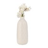 Sagebrook Home Ceramic Vase Contemporary Plaid Textured Vase For Floral Arrangements Decorative Table Accent - 2 of 4