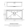 Gulches 30"x19"x9" Undermount Single Bowl Ledge Workstation Sink, 16 Gauge 304 Stainless Steel - 4 of 4