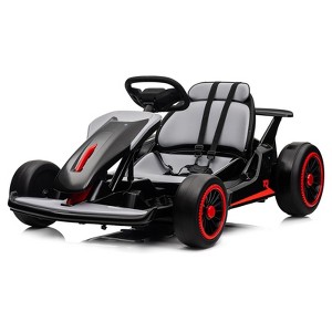Jojoka Electric Drift Go-Kart for Kids, Outdoor Ride-on with Adjustable Seat, Dual Motors, 8.1 MPH, LED Lights, Music, Ages 6-12 - 1 of 4