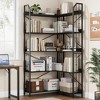 Corner Bookshelf 72" L Shaped Bookcase, Corner Bookshelves Industrial Bookcase 5 Tier L-Shape Bookshelf, Large Bookcases with Beaded Design - 3 of 4