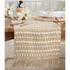 Saro Lifestyle Long Table Runner With Stitched Stripe Design, Beige, 16" x 72" - 3 of 3