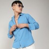 Campus Sutra Men Men's Sky Blue Textured Micro Buffalo Check Shirt - 2 of 3