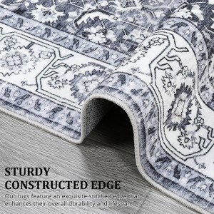 Washable Rugs for Living Room Vintage Boho Light Blue Rug for Office Dining Room Kids Room and Farmhouse Durable Low Pile Non-Slip Area Rug - 1 of 4