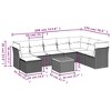 vidaXL Patio Sofa Set with Cushions Outdoor Furniture 9 Piece Poly Rattan - Black and Cream - 3 of 4