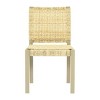 Dining Chairs Set of 2, Armless Solid Wood Chairs with Woven Rattan Backrest Champagne Finish for Indoor Outdoor Patio or Kitchen-Maison Boucle - 3 of 4