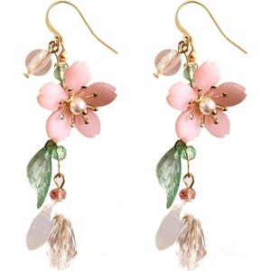Golden Stud Pearl Drop Earrings – Lightweight Plum Blossom Design, Elegant & Cute Jewelry for Women - 1 of 4
