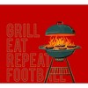 Grill, Eat, Repeat, Football Adult Crew Neck Short Sleeve Tee - 2 of 2