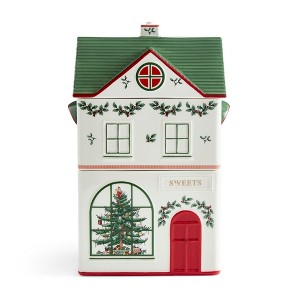 Spode Christmas Village Canister with 2 Compartments - Festive Dolomite Holiday Storage Container - Giftable Set for Holidays - 1 of 4