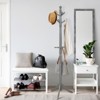 Tangkula Free Standing Coat Rack Solid Wood Hall Tree w/9 Hooks & 2 Adjustable Height Grey/Black/Brown - 2 of 4