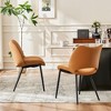 YOUNIKE Modern Dining Room Chairs Set of 2 Armless Kitchen Diner Chair Leather Upholstery Chairs for Dining Table 19.29"Wx19.69"Dx18.5"H - 3 of 4