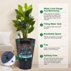 Tall Planters Set of 2, Large Flower Pot Outdoor and Indoor with 2 Trays and a Water Level Monitor and Wheels - 3 of 4