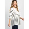 Pinkblush PinkBlush Ivory Striped Peplum Ruffle Maternity Top - 3 of 4