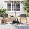 vidaXL Patio Chairs with Cushions 2 pcs Black Poly Rattan&Solid Wood - 3 of 4