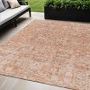 Salmon Orange And Gray Floral Washable Indoor Outdoor Area Rug - 2 of 4