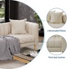 Faux Leather Sofa Couch - Modern 78" W Sofa with Deep Seats, 3 Seater Couch with 2 Throw Pillows, Wood Legs, Easy Assembly, for Living Room & Bedroom - 3 of 4