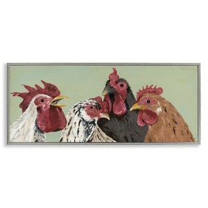 Stupell Industries Four Roosters over Green Framed Giclee Art - 1 of 4