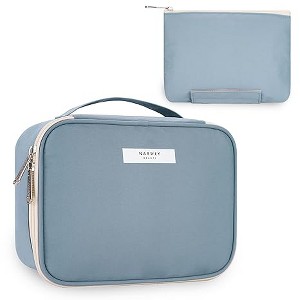 Narwey Travel Makeup Bag with Brush Compartments，Portable Cosmetic Bag - 1 of 4