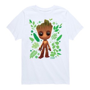 Boys' - Marvel - Guardians of the Galaxy Baby Groot Leaf Short Sleeve Graphic T-Shirt - 1 of 4