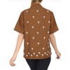 LA LEELA Women's Casual Solid Blouse Shirt TShirts Short Sleeve Button Down Dress Tops Tee Shirts Hawaiian Blouses for Women - 3 of 4