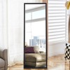LOVMOR Modern Full Length Mirror with Stand, Large Full Body Mirror, Free Standing or Leaning or Wall-Mounted for Living Room, Bedroom, Cloakroom - 2 of 4