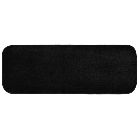 Garland Rug Gramercy 22"x60" Bath Rug Black: Non-skid, Machine Washable, Polypropylene Runner ...
