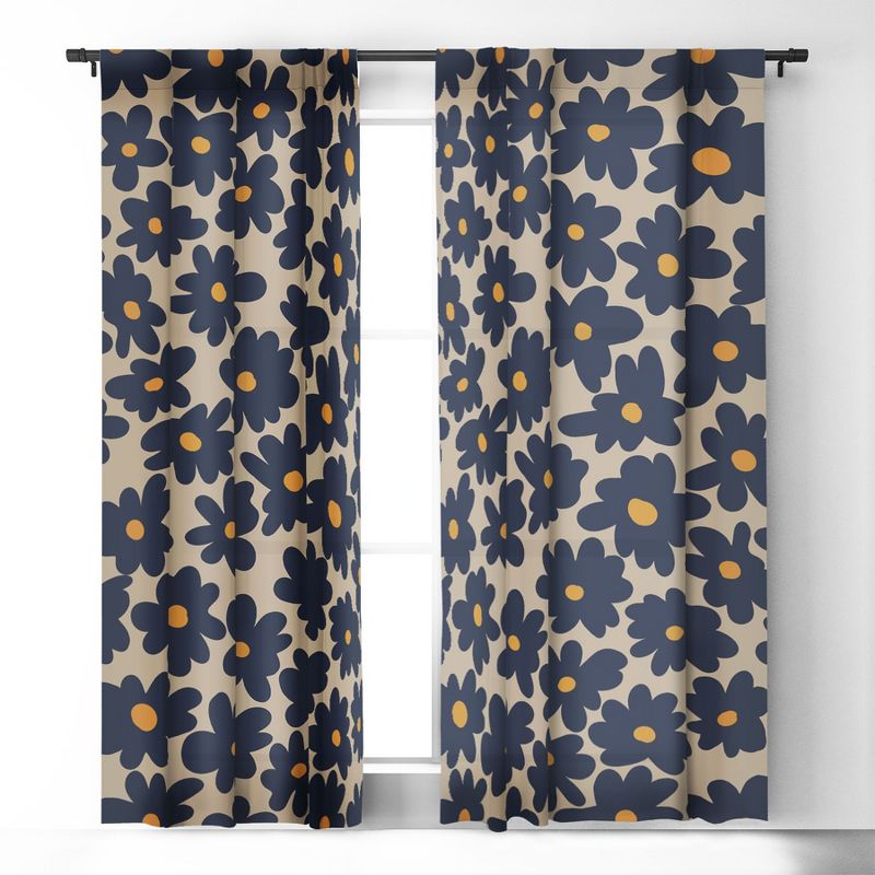 Miho mini floral garden 84" x 50" Single Panel Blackout Window Curtain - Deny Designs, 2 of 5