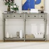 NicBex Retro Narrow Console Table,Long Entryway Table with 4 Drawers & 1 Open Shelf,Foyer Tables for Entryway,Hallway,Living Room - 2 of 4