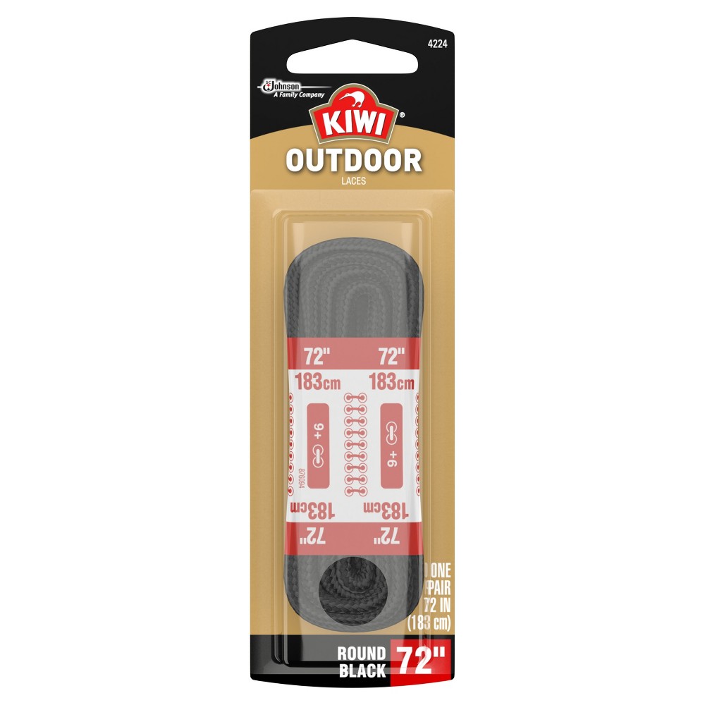 UPC 031600664224 product image for Kiwi Outdoor Round Shoelace - Black 72