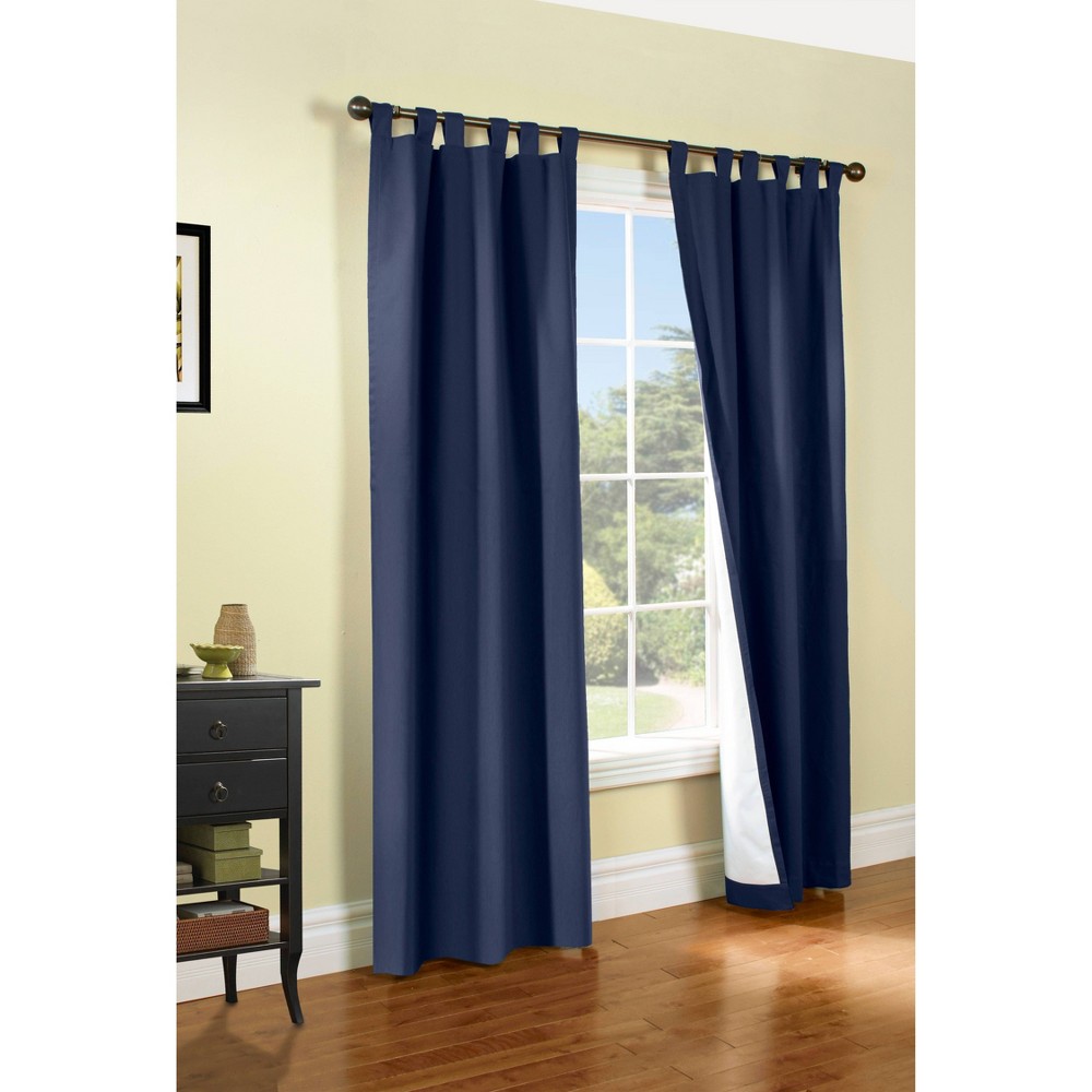 Photos - Curtains & Drapes 2pk 40"x72" Room Darkening Weathermate Tab Top Window Curtain Panels Navy