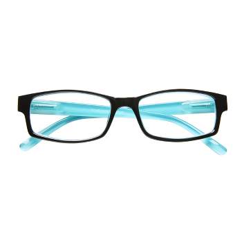 ICU Eyewear Berryessa Large Black with Turquoise Interior Reading Glasses