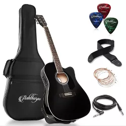 Ashthorpe Full-Size Cutaway Thinline Acoustic Electric Guitar Package with Premium Tonewoods