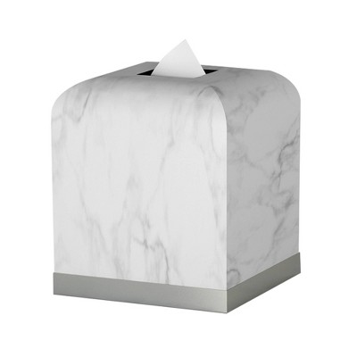 Stone Hedge Resin Decorative Square Tissue Box Cover - Nu Steel