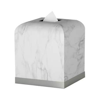 Misty Silver Collection Tissue Box Cover - Nu Steel