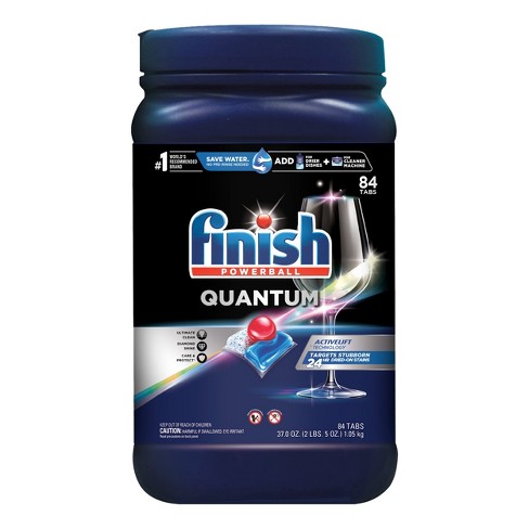 Finish Powerball Quantum Power Gel dishwasher tablet in soap