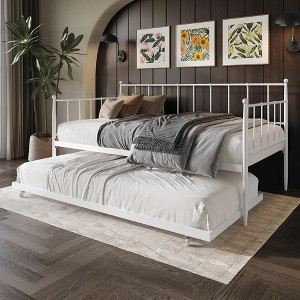 ChaletPosh Metal Daybed With Trundle - 1 of 4