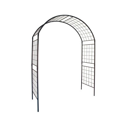 114.5" Tall Iron Monet II Garden Arbor Graphite Powder Coated Finish - Achla Designs