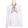 INSPIRE CHIC Women's Houndstooth Skinny Long Satin Silky Ribbon Neck Scarves 1Pc - 2 of 4