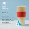 Host FREEZE Beer Glasses, Frozen Brew Mugs, Freezable Pint Glass Set, Insulated Beer Glass, Double Walled Insulated, 16oz, Set of 2, Crimson Red - 2 of 4